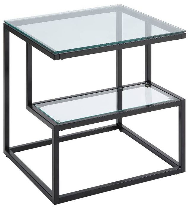 Homelegance® Elyria Glass Top End Table with Black Base-0