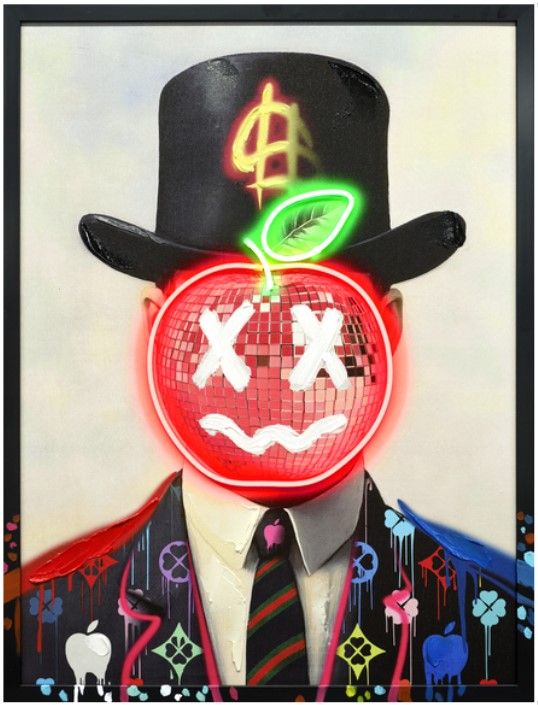 Classy Living Luminous Neon Apple Face Wall Art-0