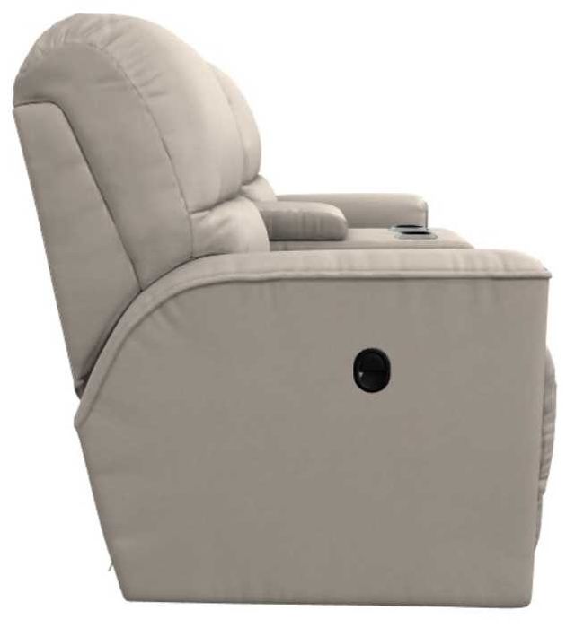 La-Z-Boy® Cade Oyster Leather Manual Reclining Loveseat with Console-3