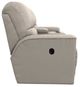 La-Z-Boy® Cade Oyster Leather Manual Reclining Loveseat with Console-3
