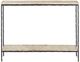 Currey & Company Boyles Travertine Console Table with Iron Base-1