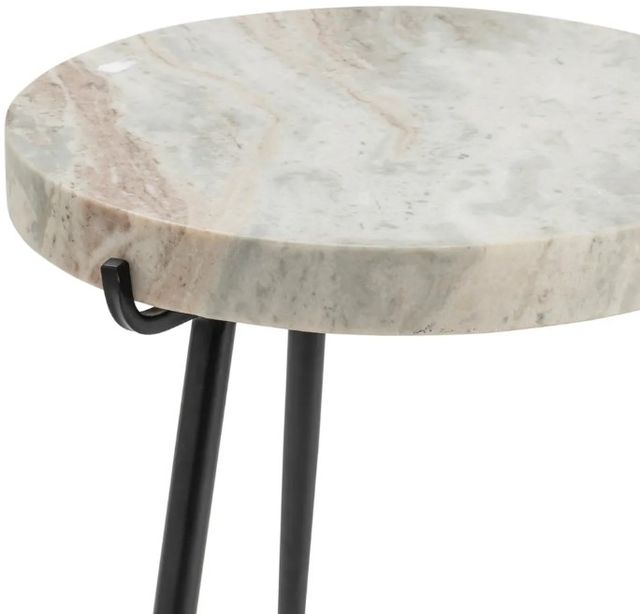 Crestview Collection Maxwell Light Gray Top Accent Table with Black Base-2