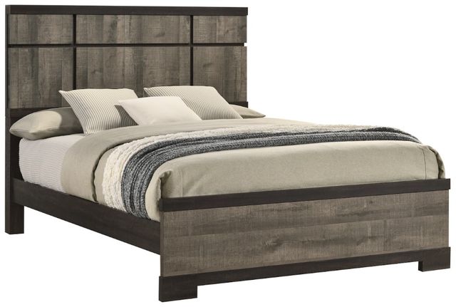 Crown Mark Remington Ebony/Gray King Panel Bed-0