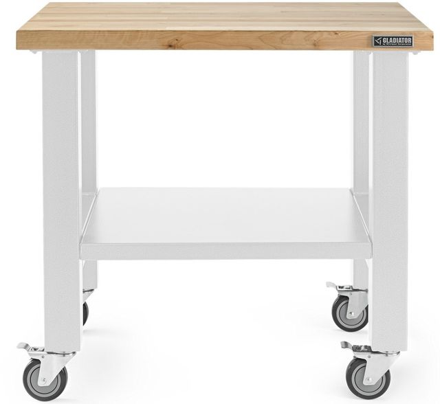 Gladiator® White 3' Wide Mobile Workstation Workbench -0