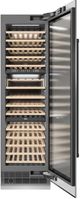 ZLINE Autograph Edition 24 in. 12.4 Cu. Ft. Triple Zone 100 Bottle Column Wine Cooler in Stainless Steel and Matte Black Accents-1