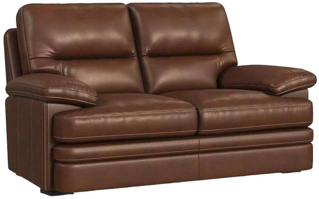 Flexsteel® David Leather Pecan Loveseat-0
