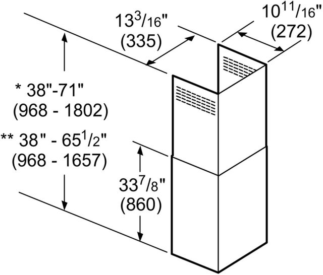 Thermador® 13.19" Ceilings Pyramid Chimney Ext Kit-1