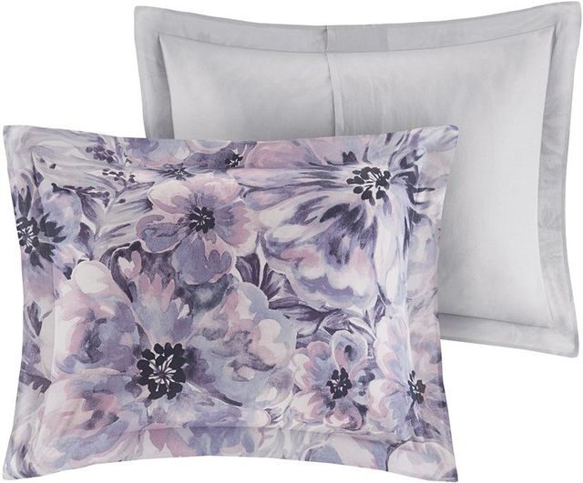 Olliix by Madison Park 3 Piece Purple King/California King Enza Cotton Printed Duvet Cover Set-3