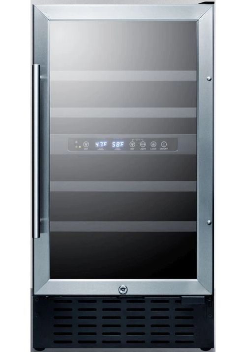 Summit® 18" 3.3 Cu. Ft. Stainless Steel Built-In Wine Cooler with Dual Zone-0
