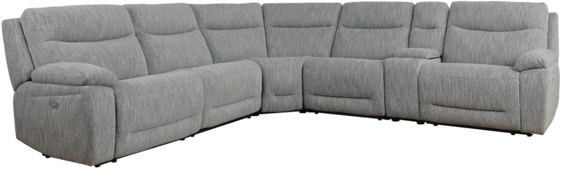 Parker House® Playful 6-Piece Weave Grey Modular Power Reclining Sectional