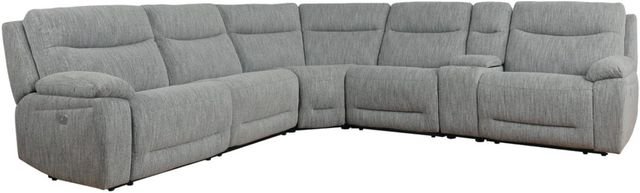 Parker House® Playful 6-Piece Weave Grey Modular Power Reclining Sectional-0
