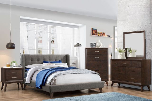 Coaster® Carrington Grey Queen Upholstered Bed-2