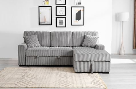 Milton Greens Stars 2-Piece Taupe Right Hand Facing Sectional with Pull-Out Bed-1