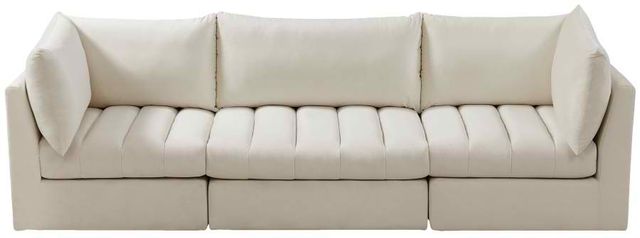 Meridian Furniture Jacob Cream 103" Modular Velvet Sofa-1
