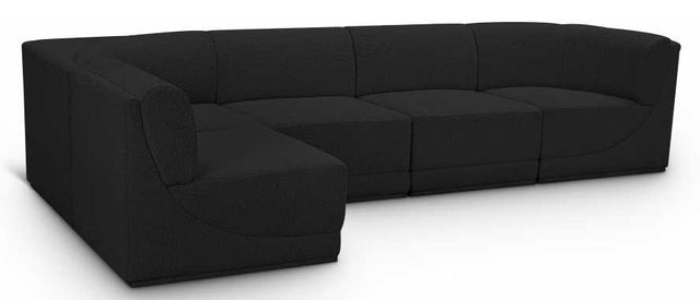 Meridian Furniture Ollie 5-Piece Black Sectional-1