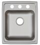 Elkay Lustertone® Classic Lustrous Satin 17" x 20" 3-Hole Single Bowl Drop-in ADA Sink-1