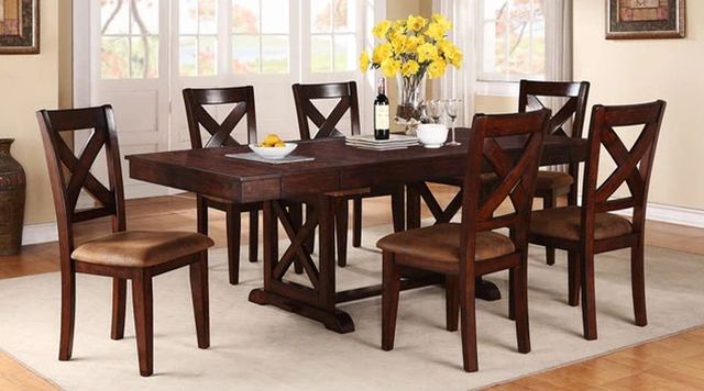 Winners Only® Java Brown Trestle Dining Table-1