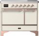 Ilve® Majestic III 40" Antique White Pro Style Induction Range with Solid Door and Copper Trim-0