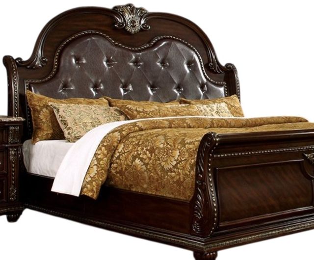 Furniture of America® Fromberg Brown Cherry Queen Panel Bed-1