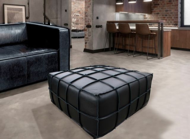 Mazin Furniture Bahia Black Ottoman-3