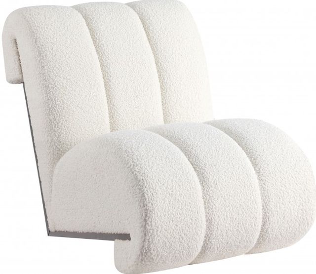 Meridian Furniture Swoon Cream/Black Faux Sheepskin Accent Chair-0