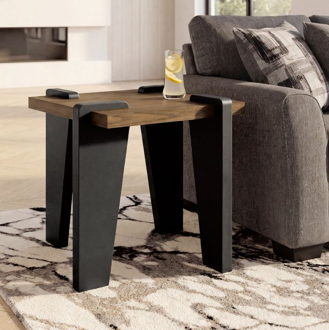 Signature Design by Ashley® Weathermore Black/Brown Square End Table-1