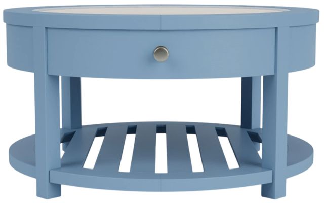 Riverside Furniture Rosalie Cabana Blue Round Cocktail Table-1