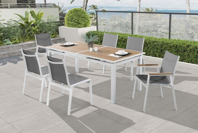 Meridian Furniture Nizuc 2-Piece Grey Outdoor Patio Mesh Dining Arm Chairs-4