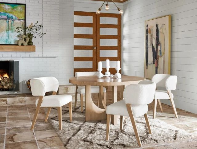 Universal Explore Home™ Modern Nomad Prier Canberra Ivory/White Oak Side Chair-1