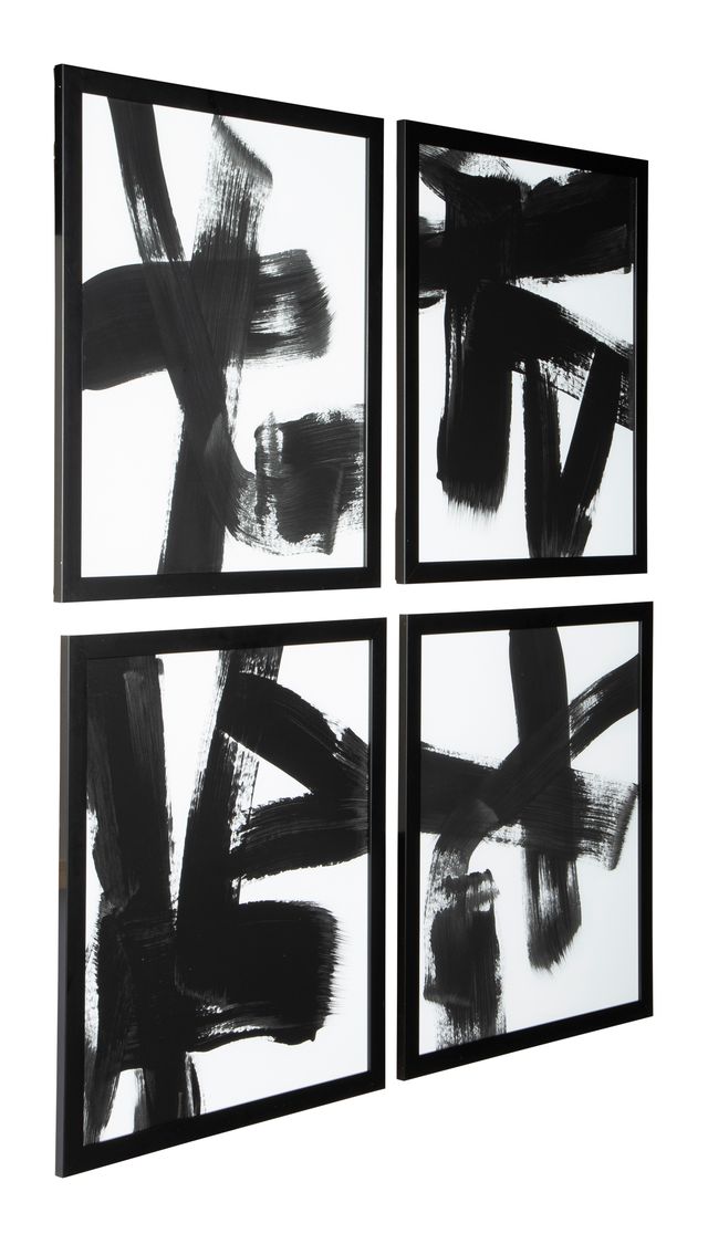 Signature Design by Ashley® Doro 4-Piece Black/White Wall Art-2