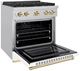 ZLINE Autograph Edition Paramount 30" Stainless Steel Pro Style Dual Fuel Range with White Matte Door and Polished Gold Accents-3