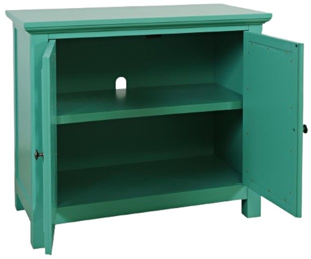 Jofran Inc. Isabella Aqua 38" Mirrored Accent Cabinet-3