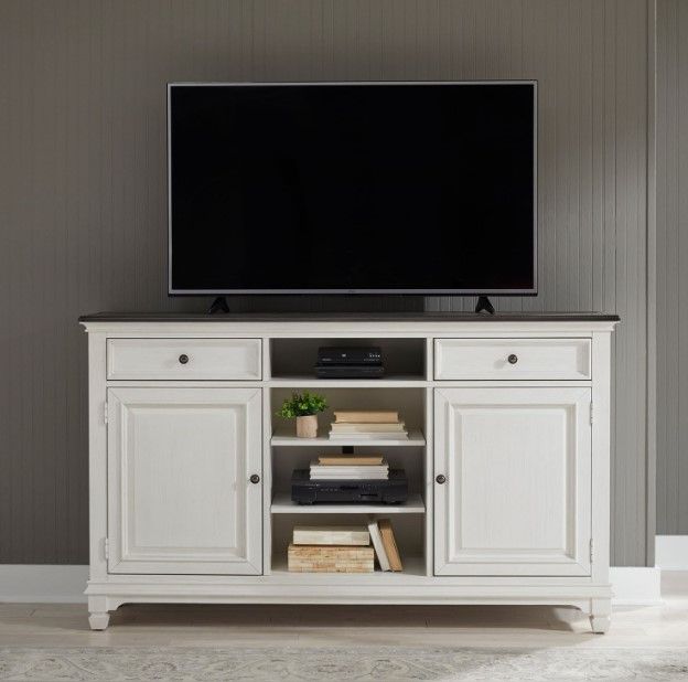 Liberty Furniture Allyson Park Highboy Charcoal/Wirebrushed White 68" TV Console-1