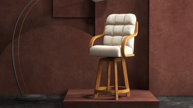 Chromcraft Customizable Ryland Swivel Bar Height Dining Stool-1