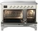 Ilve® Majestic III 48" Antique White Pro Style Induction Range with Solid Door and Chrome Trim-1