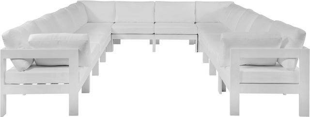 Meridian Furniture Nizuc 12-Piece White Outdoor Patio Modular Sectional Set-1