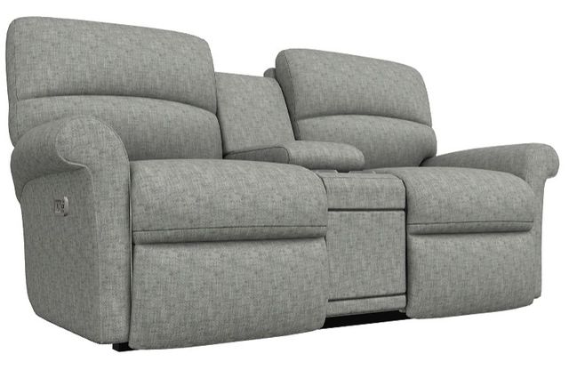 La-Z-Boy® Robin Charcoal Power Reclining Loveseat with Console and Headrest-0