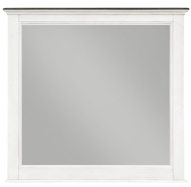 Mazin Furniture Chesterton Antique White/Dark Brown Mirror-0