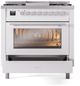 Ilve® Professional Plus II 36" White Pro Style Dual Fuel Range-3