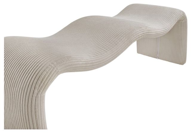 Meridian Furniture Willow Beige Corduroy Fabric Bench-3