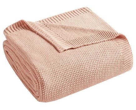 Olliix by INK+IVY Bree Knit Coral 50" x 60" Throw-0