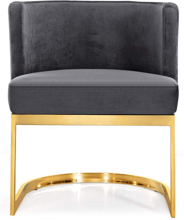 Meridian Furniture Gianna Gray/Gold Velvet Dining Chair-2