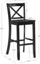Linon Torino Black X Back Bar Stool-2