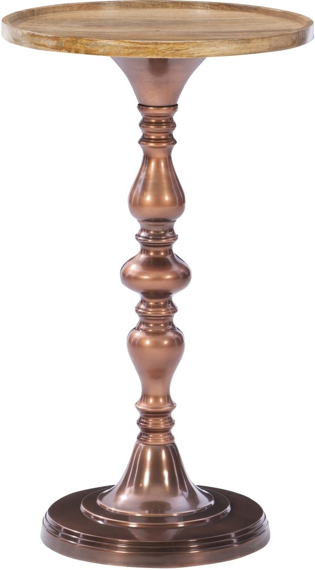 Powell® Barlmoral Natural Side Table with Antique Copper Base-0