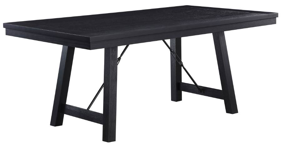 Coaster Newport Black Rectangular Trestle Dining Table Jarons Furniture Outlet Bordentown and Lumberton NJ