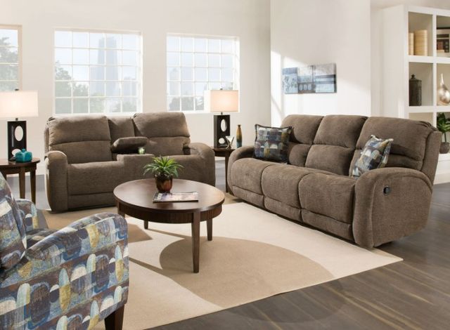 Southern Motion™ Customizable Fandango Double Manual Reclining Sofa with Pillows-1
