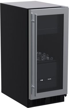 Marvel 15" 39 lb. Stainless Steel Frame Glass Clear Ice Maker