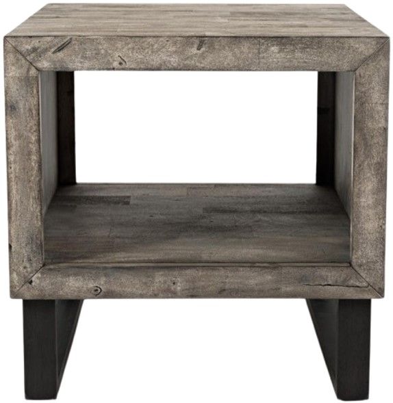 Jofran Inc. Mulholland Drive Gray End Table with Black Base-2