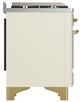 Ilve® Majestic III 48" Antiqued White Pro Style Dual Fuel Liquid Propane Range with Triple Glass Door and Brass Trim-3