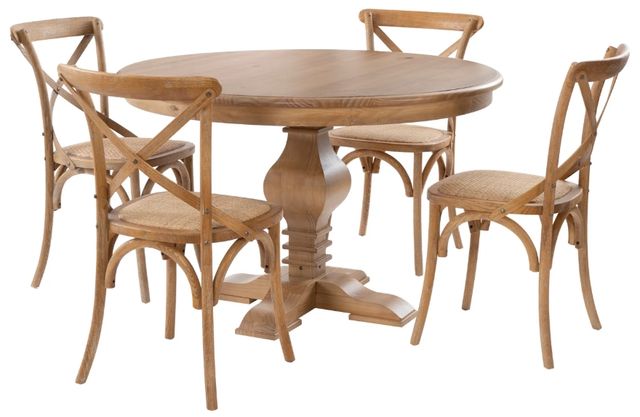 Powell® Banks 5-Piece Rustic Honey Dining Table Set-0